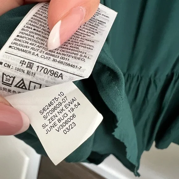 GAP Teal Sleeveless Ruffle Neck Mini Dress Size M | Like New - Picture 6 of 10